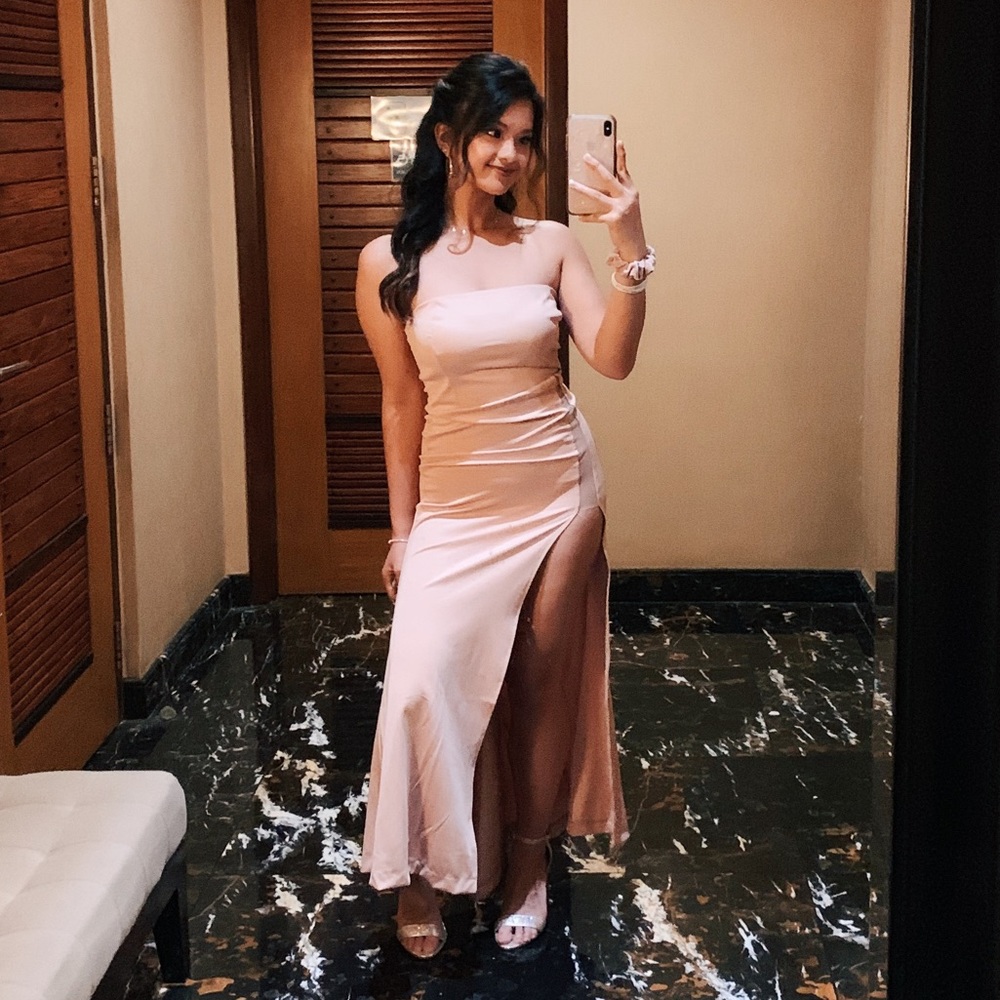 Strapless High-Slit Gown Dress - Forever 21